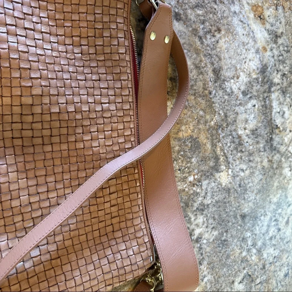 Clare V Moyen Messenger - Natural Woven Checker - Picture 3 of 5